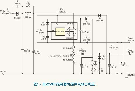 ʹõƬSMPSSTMicroelectronics˾Viper22A IC188V~265VĽ·ѹΧṩߴ3.3W˫ѹѹԴ